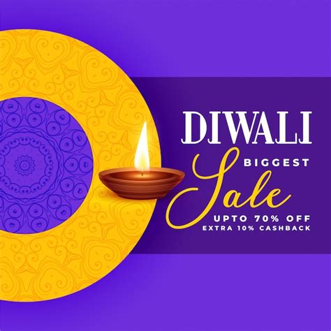 Free Vector Creative Diwali Sale Banner Design In Purple Theme
