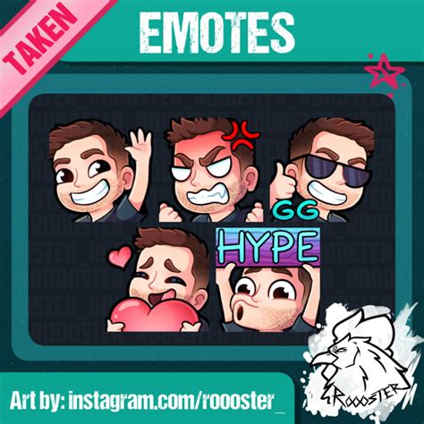 Draw Custom Emotes For Twitch And Discord By Roooster Fiverr