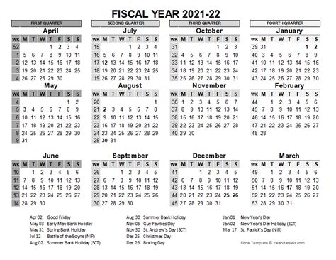 Fiscal Calendars 2022 Free Printable Pdf Templates Fiscal Calendars