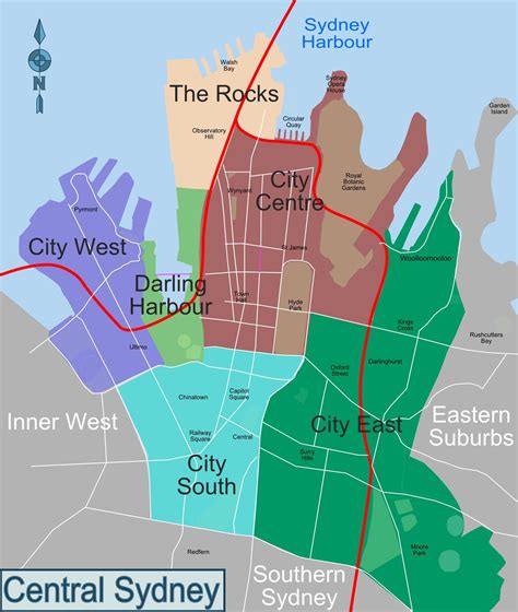 Map Of Sydney Neighborhood Surrounding Area And Suburbs Of Sydney