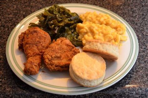 Homemade Fried Chicken W Mac And Cheese Collard Greens And