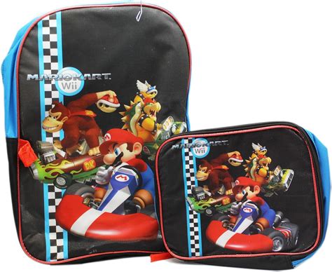 Mario Kart Wii Full Backpack Mario Kart Large School Bag 2 Piece Set