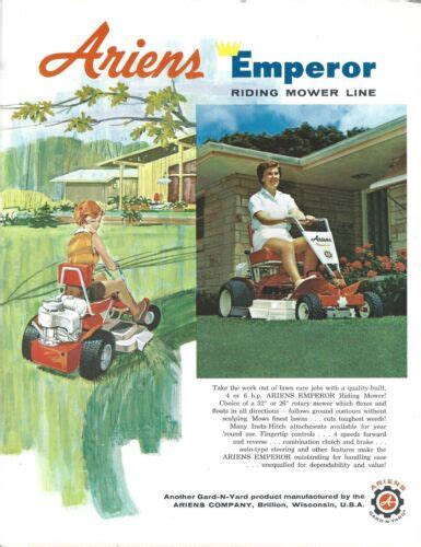 Lawn Mower Brochure Ariens Emperor Iv Vi Riding Product Line