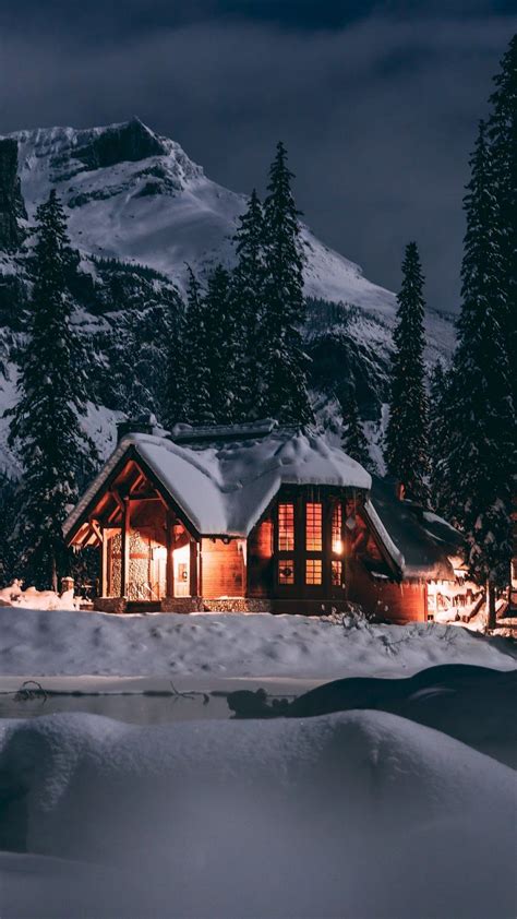 Winter Cabin Mountain Wallpapers Wallpaper Cave