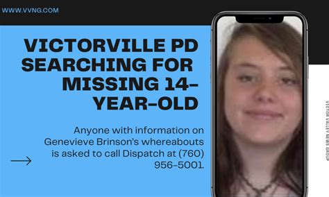 Victorville Police Searching For Missing 14 Year Old Genevieve Brinson Victor