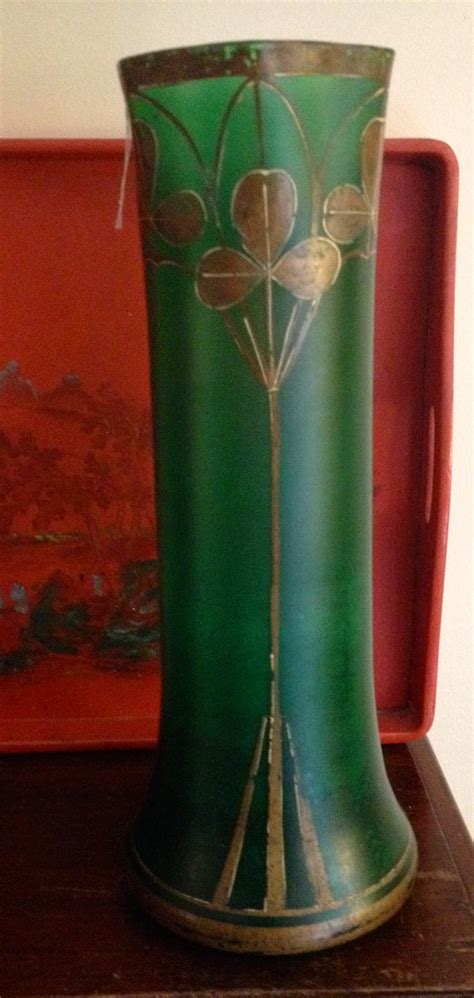 Antiques Atlas Art Nouveau Tall Green Vase