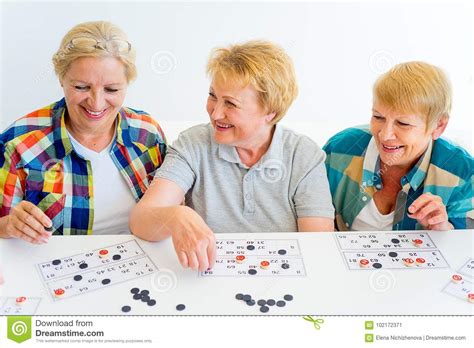 Senior People Playing Board Games Stock Image Image Of