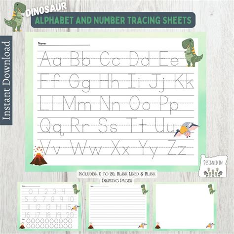 Alphabet And Number Tracing Worksheet Printable Kindergarten Abc Letter