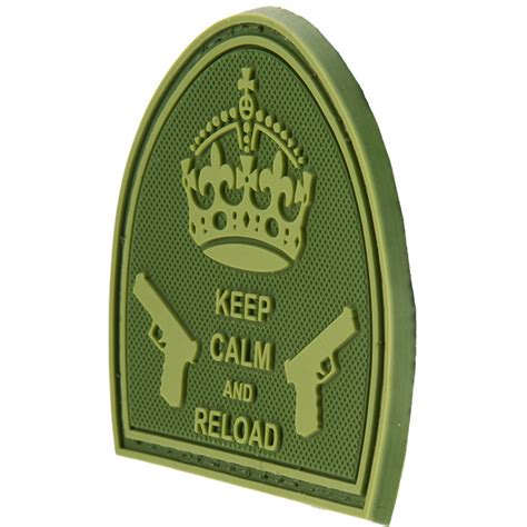 G Force Keep Calm And Reload Pvc Morale Patch Od Green Airsoft