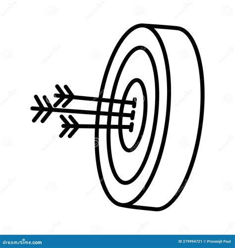 Target Goal Arrow Archery On Target Icon Stock Vector Illustration