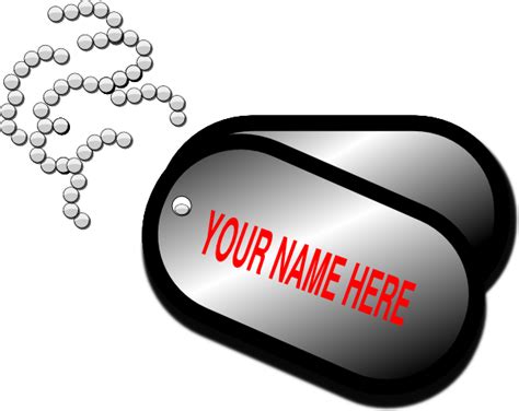 Your Name Here Dog Tag Clip Art At Vector Clip Art Online