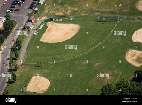 Aerial View Of Baseball Field Stock Photo Alamy