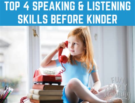 Great way to build listening skills! Top 4 Pre-K Speaking & Listening Standards Your Child ...