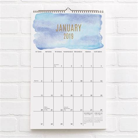 2018 2019 Watercolor Calendar Paper Source Watercolor Calendar