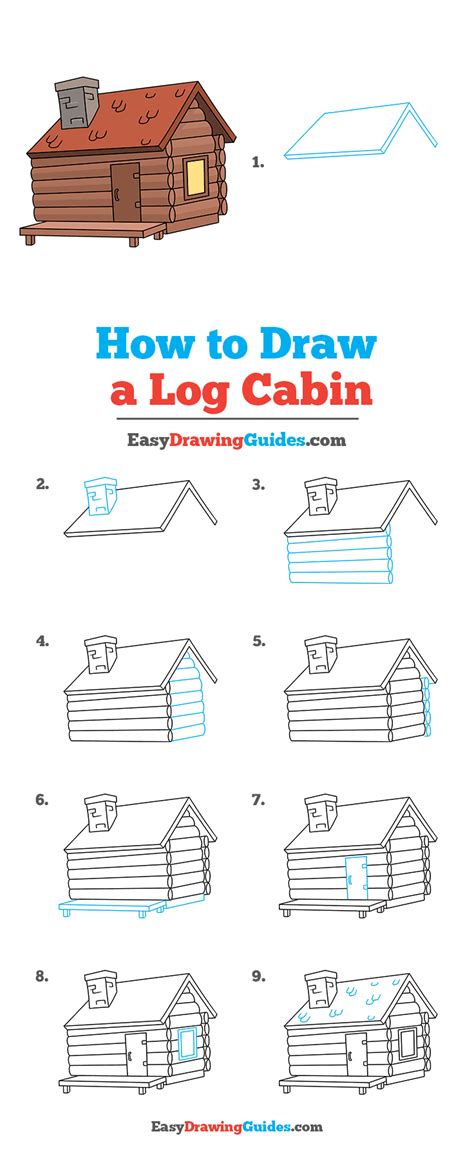 How To Draw A Log Cabin Really Easy Drawing Tutorial