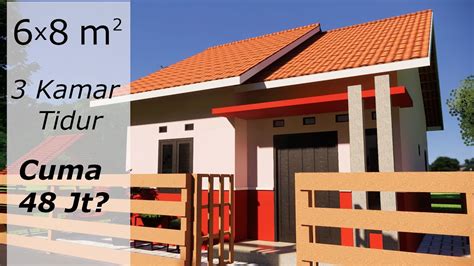 Anda juga membutuhkan contoh atau showcase dari desain anda. Rumah Sederhana 6x8 - 3 kamar tidur - cuma 48 juta - YouTube