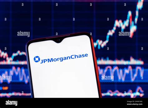 Smartphone With Jpmorgan Chase Bank Logo Jpmorgan Chase Stock Chart On