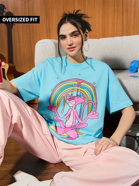 Buy Pink Panther The Art Of Chilling Women Oversized T Shirts Online