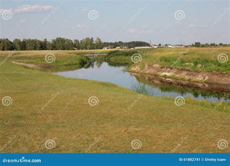 Pond In Field Near Forest 18268 Stock Image Image Of Idyllic Nature