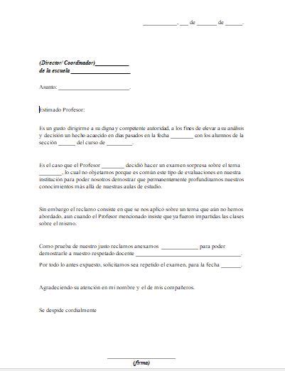 Carta De Queja De Un Profesor Ejemplos Y Formatos Word Pdf