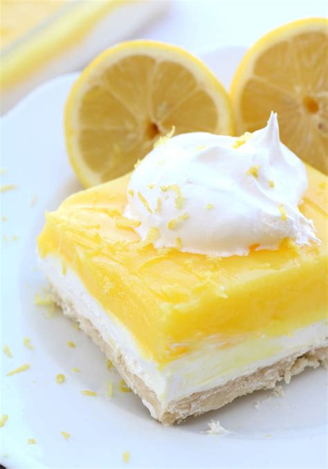 Layered Lemon Dessert Recipe Lemon Dessert Recipes Desserts Lemon Desserts
