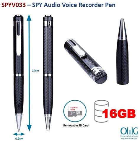 Spyv033 Spy Audio Voice Recorder Pen Omg Solutions
