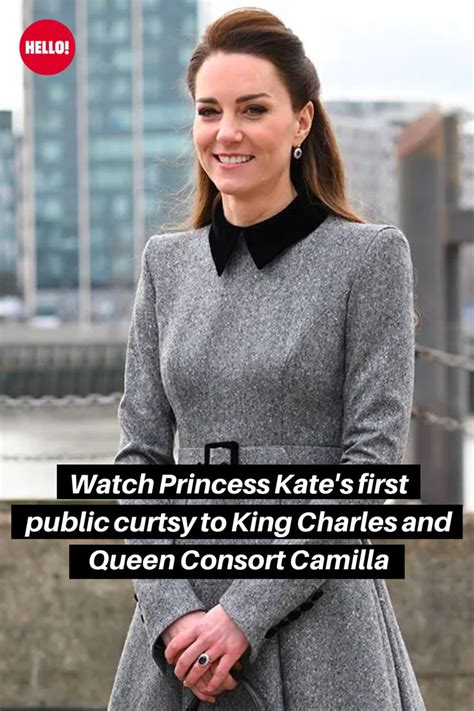 Watch Princess Kates First Public Curtsy To King Charles And Queen