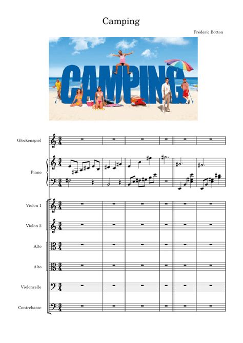 Camping Thème Principal Sheet Music For Piano Contrabass