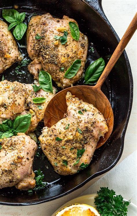 Italian Baked Chicken Thighs With Garlic And Lemon Miss Allies