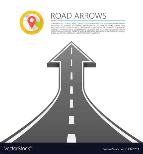 Road With An Arrow Up Royalty Free Vector Image