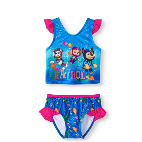 Paw Patrol Toddler Girl Ruffle Trim Tankini Swimsuit