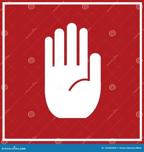 No Entry Hand Sign On Transparent Background Red Stop Sign Icon With