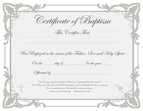 Free sample certificate of baptism form template. Baptism Certificates - Wedding Podcast
