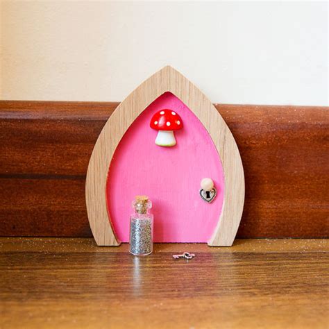 Real wooden home and garden fairy doors/fairy houses that make beautiful decorations and. Pink Fairy Door | Mushroom Design