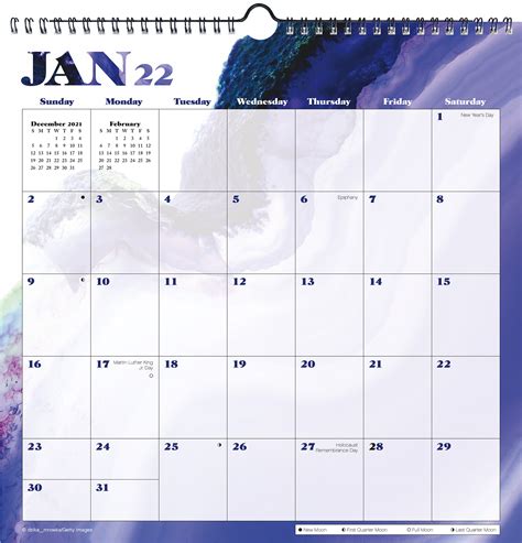Trends International 2022 Agate Spiral Wall Calendar