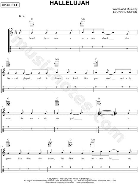 Hallelujah Ukulele Chords Key Of G Chord Ukulele