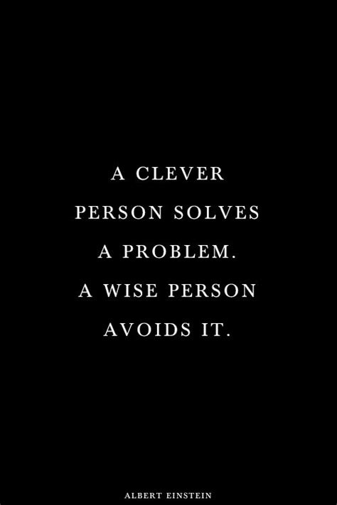 Quotes A Clever Person Solves A Problem A Wise Person