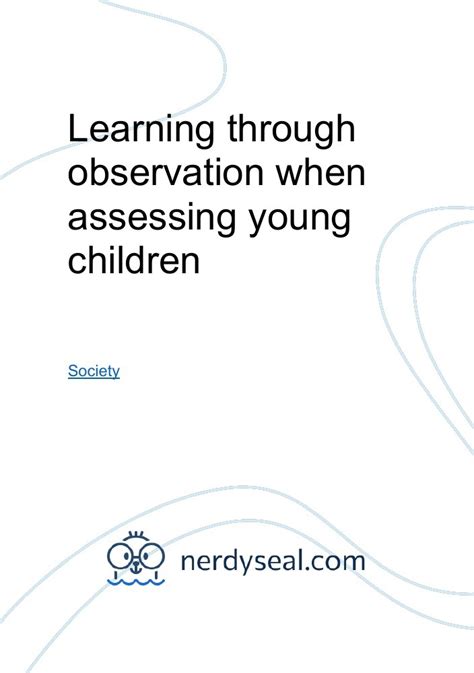Learning Through Observation When Assessing Young Children 295 Words