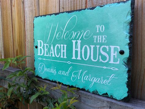 Welcome To The Beach House Sign Personalized Sign Beach Etsy