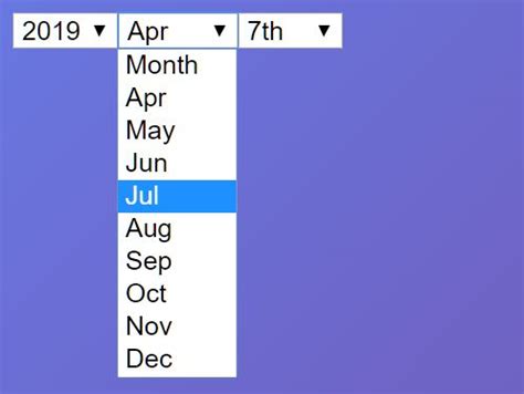 Fully Configurable Dropdown Date Picker Plugin With JQuery Free