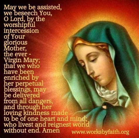 Prayer For The Intercession Of Our Blessed Mother Prayers Prayers To