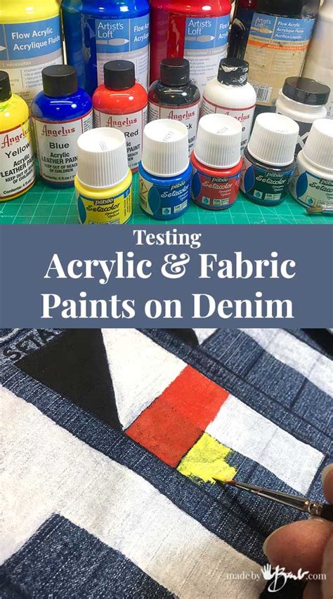 Testing Acrylic And Fabric Paints On Denim Made By Barb Surprising Result