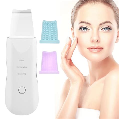 ultrasonic skin scrubber rechargeable ion deep face cleaning vibration massager acne blackhead