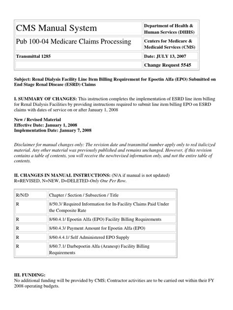 Cms Manual System Pub 100 04 Medicare Claims Processing Pdf