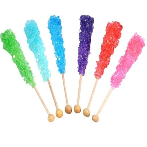 Colorful Unwrapped Rock Candy Swizzle Sticks Make Rock Candy