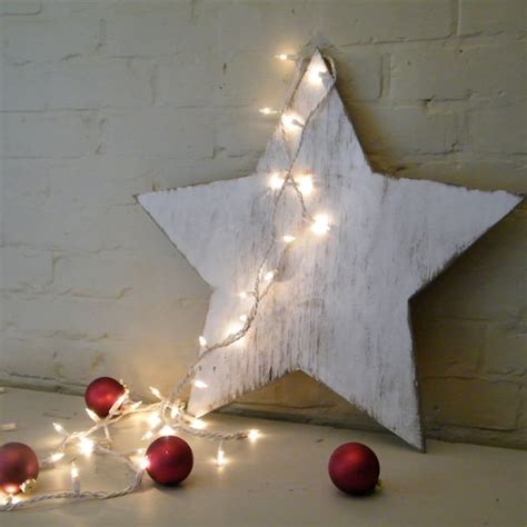 Holiday Star Wooden Star Winter Christmas Decor White Washed Etsy