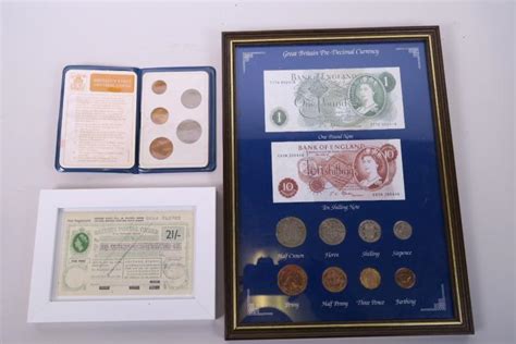 Sold Price A Framed Set Of British Pre Decimal Currency Together With