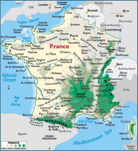 France Major Cities Map