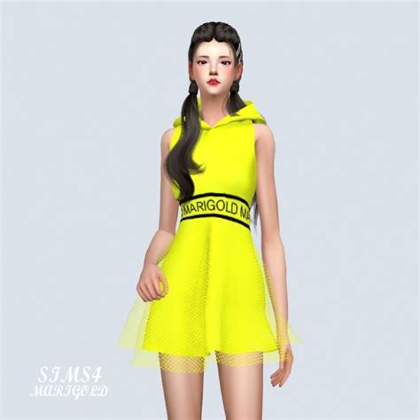 Mg Hood Mini Dress At Marigold Sims 4 Updates