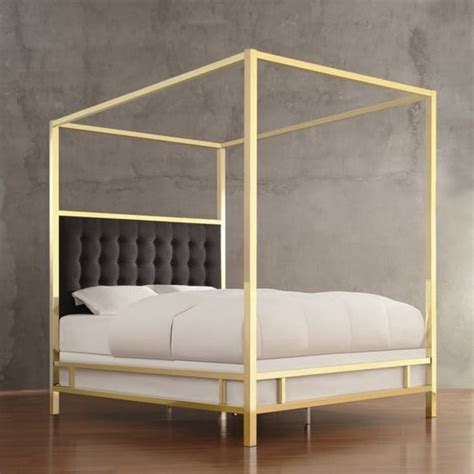 This canopy metal bed frame composed by four post, giving your bedroom an exciting new look 【queen dimension】canopy bed frame queen overall size of is 82.5''x61.6''x81.5''. Modern Canopy Beds Annual Guide | Apartment Therapy